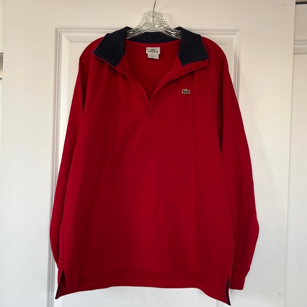 Lacoste Men’s Long Sleeve Quarter Zip Sweatshirt-XXL